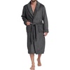 image:imagePrinStory Mens Robe Plush Fleece Soft Warm Long Fluffy BathrobeDark Gray
