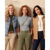 image:image3 Pack Womens Mock Neck Half Sleeve Tops Dressy Casual Basic Shirts S2XLArmy Green  Grey  Ivory White