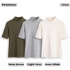 image:image3 Pack Womens Mock Neck Half Sleeve Tops Dressy Casual Basic Shirts S2XLArmy Green  Grey  Ivory White