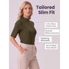 image:image3 Pack Womens Mock Neck Half Sleeve Tops Dressy Casual Basic Shirts S2XLArmy Green  Grey  Ivory White