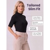 image:image3 Pack Womens Mock Neck Half Sleeve Tops Dressy Casual Basic Shirts S2XLBlack  White  Light Grey