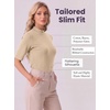 image:image3 Pack Womens Mock Neck Half Sleeve Tops Dressy Casual Basic Shirts S2XLDark Brown  Camel  Apricot