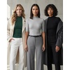 image:image3 Pack Womens Mock Neck Half Sleeve Tops Dressy Casual Basic Shirts S2XLDark Green  Grey  Black