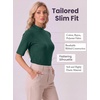image:image3 Pack Womens Mock Neck Half Sleeve Tops Dressy Casual Basic Shirts S2XLDark Green  Grey  Black