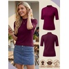 image:image3 Pack Womens Mock Neck Half Sleeve Tops Dressy Casual Basic Shirts S2XLNavy Red White