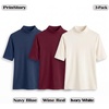image:image3 Pack Womens Mock Neck Half Sleeve Tops Dressy Casual Basic Shirts S2XLNavy Red White
