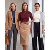 image:image3 Pack Womens Mock Neck Half Sleeve Tops Dressy Casual Basic Shirts S2XLNavy Red White