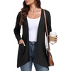 image:imagePrinStory Lightweight Womens Cardigan Long Sleeve Open Front with Pockets1 Black
