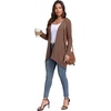 image:imagePrinStory Lightweight Womens Cardigan Long Sleeve Open Front with Pockets10 Brown