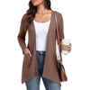 image:imagePrinStory Lightweight Womens Cardigan Long Sleeve Open Front with Pockets10 Brown