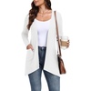image:imagePrinStory Lightweight Womens Cardigan Long Sleeve Open Front with Pockets2 White