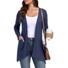 image:imagePrinStory Lightweight Womens Cardigan Long Sleeve Open Front with Pockets3 Navy Blue