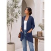 image:imagePrinStory Lightweight Womens Cardigan Long Sleeve Open Front with Pockets3 Navy Blue