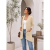 image:imagePrinStory Lightweight Womens Cardigan Long Sleeve Open Front with Pockets4 Oatmeal