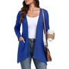 image:imagePrinStory Lightweight Womens Cardigan Long Sleeve Open Front with Pockets5 Royal Blue