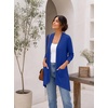image:imagePrinStory Lightweight Womens Cardigan Long Sleeve Open Front with Pockets5 Royal Blue