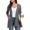 image:imagePrinStory Lightweight Womens Cardigan Long Sleeve Open Front with Pockets6 Dark Gray