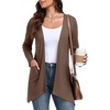 image:imagePrinStory Lightweight Womens Cardigan Long Sleeve Open Front with Pockets7 Coffee