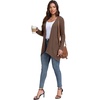 image:imagePrinStory Lightweight Womens Cardigan Long Sleeve Open Front with Pockets7 Coffee