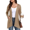 image:imagePrinStory Lightweight Womens Cardigan Long Sleeve Open Front with Pockets8 Khaki