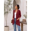 image:imagePrinStory Lightweight Womens Cardigan Long Sleeve Open Front with Pockets9 Red