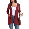 image:imagePrinStory Lightweight Womens Cardigan Long Sleeve Open Front with Pockets9 Red