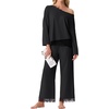 image:imagePrinStory Pajamas for Women Set 2 Piece Compy Full PjsBlack