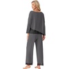 image:imagePrinStory Pajamas for Women Set 2 Piece Compy Full PjsDark Gray