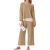 image:imagePrinStory Pajamas for Women Set 2 Piece Compy Full PjsKhaki