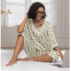 image:imagePrinStory Womens Pajama Sets Capri Pjs Soft Lounge Sets XS4XLFpapricot Daisy Flower