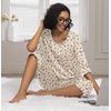 image:imagePrinStory Womens Pajama Sets Capri Pjs Soft Lounge Sets XS4XLFpapricot Sakura
