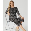 image:imagePrinStory Womens Pajama Sets Capri Pjs Soft Lounge Sets XS4XLFpblack Cashew Flower