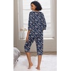 image:imagePrinStory Womens Pajama Sets Capri Pjs Soft Lounge Sets XS4XLFpblue Cashew Flower