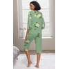 image:imagePrinStory Womens Pajama Sets Capri Pjs Soft Lounge Sets XS4XLFpgreen Camellia