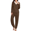 image:imagePrinStory Womens Pajamas Winter Soft Flannel Warm Pjs S2XLCoffee
