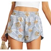 image:imagePrinStory Womens Running Shorts Summer High Waisted Quick Dry Athletic Work Out Gym Zipper Pocket Shorts with LinerFp Gray Branche Maple