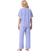 image:imagePrinStory Womens Short Sleeve Pajamas Lace Pjs SetFpspeckled Blue