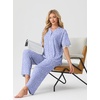 image:imagePrinStory Womens Short Sleeve Pajamas Lace Pjs SetFpspeckled Blue