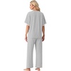 image:imagePrinStory Womens Short Sleeve Pajamas Lace Pjs SetLight Gray