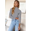 image:imagePrinStory Womens Tops Long Sleeve Shirts Slim Fit Business Dressy Casual Pullover Tee for 2025 TrendyFp Black White Stripe