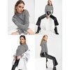 image:imagePrinStory Womens Tops Long Sleeve Shirts Slim Fit Business Dressy Casual Pullover Tee for 2025 TrendyFp Black White Stripe