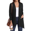 image:imagePrinStory Lightweight Womens Cardigan Long Sleeve Open Front with Pockets1 Black