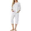 image:imagePrinStory Womens Pajama Sets Capri Pjs Soft Lounge Sets XS4XLFpgy Purple Flower
