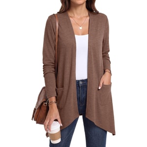 image:imagePrinStory Lightweight Womens Cardigan Long Sleeve Open Front with Pockets10 Brown