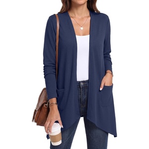 image:imagePrinStory Lightweight Womens Cardigan Long Sleeve Open Front with Pockets3 Navy Blue