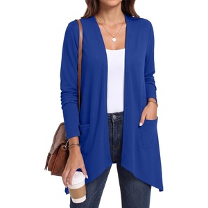 image:imagePrinStory Lightweight Womens Cardigan Long Sleeve Open Front with Pockets5 Royal Blue