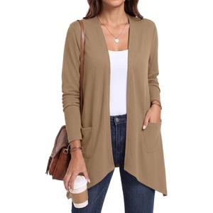 image:imagePrinStory Lightweight Womens Cardigan Long Sleeve Open Front with Pockets8 Khaki