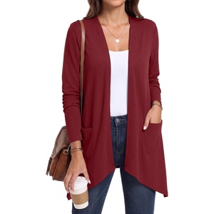 image:imagePrinStory Lightweight Womens Cardigan Long Sleeve Open Front with Pockets9 Red