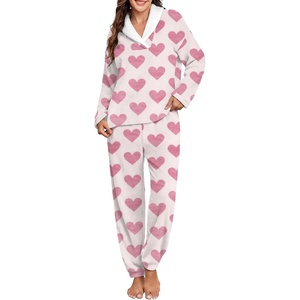 image:imagePrinStory Womens Pajamas Winter Soft Flannel Warm Pjs S2XLFpapricot Red Heart