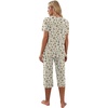 image:imagePrinStory Womens Pajama Sets Capri Pjs Soft Lounge Sets S4XLFpapricot Daisy Flower